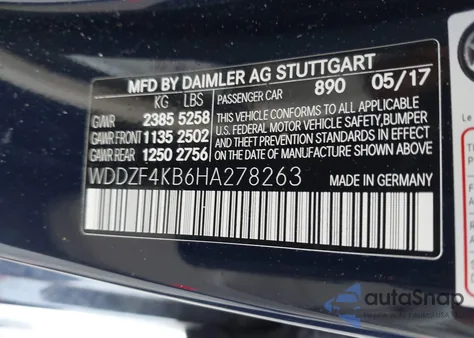 2017 Mercedes-Benz E 300 4Matic из США, поврежденный, VIN WDDZF4KB6HA278263